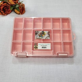 تصویر جعبه لوازم شماره دوزی دمسه رنگ صورتی مدل DS-BOX-130–Pink 