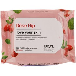 تصویر دستمال مرطوب بیول مدل Rose Hip بسته 20 عددی 