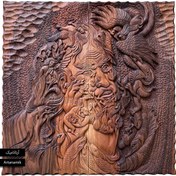 تصویر تخته نرد منبت کاری شده سایز ۶۰ طرح آدمیزاد 