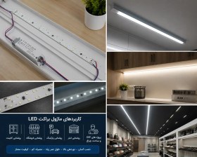 تصویر ماژول براکت 30 وات 42 ال ای دی مهتابی 6500K با 4 آی سی 100mA 