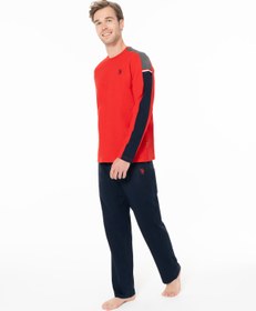 تصویر ست پیژامه فاق نرمال آستین بلند راسته مردانه | یو اس پولو U.S. Polo Assn. 