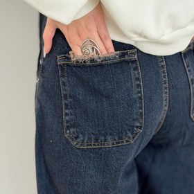 تصویر شلوار جین بالنی سرمه ای مدل 21097 