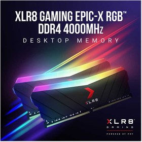 تصویر رم دسکتاپ پی ان وای سری XLR8 Gaming EPIC-X RGB DDR4 4000MHz ظرفیت 16 گیگابایت بسته دو عددی PNY xlr8 Gaming Epic X RGB 16GB Dual 4000mh Desktop Ram