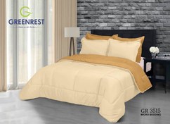 تصویر ست لحاف روتختی دونفره میکرو گرین رست - GR35 Micro Green Rust double bed quilt set