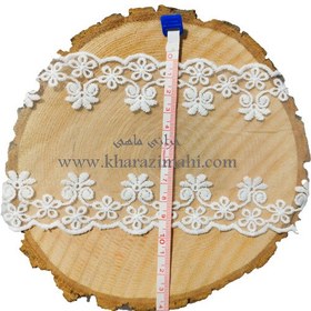 تصویر دانتل شیفون دو طرفه طرح شکوفه گیلاس (کد20) 