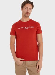 تصویر تی‌شرت یقه گرد لوگو برند Tommy Hilfiger Logo Crew Neck T-Shirt