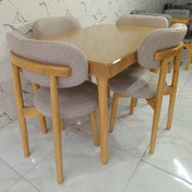 تصویر میز و صندلی ناهارخوری ۴ نفره چوب راش نوبل 