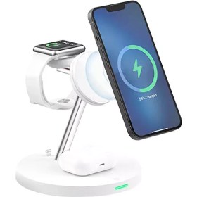 تصویر شارژ بی سیم 15 وات چند کاره رسی RECCI RCW-26 15W 5 IN 1 Magnetic WIRELESS CHARGER STAND 