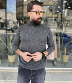 تصویر بافت یقه اسکی - سبز 