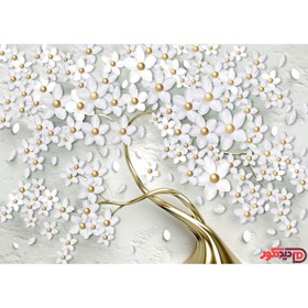 تصویر پرده زبرا تصویری شکوفه کد AZ-10 