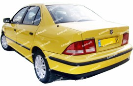 تصویر عکس تاکسی سمند زرد از نمای عقب 