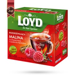 تصویر چای کیسه ای هرمی لوید LOYD مدل تمشک گرم warm raspberry پک 20 تایی 