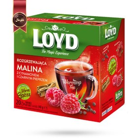 تصویر چای کیسه ای هرمی لوید LOYD مدل تمشک گرم warm raspberry پک 20 تایی 
