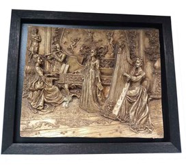 تصویر تابلو پلی استر برجسته طرح نوازنده 