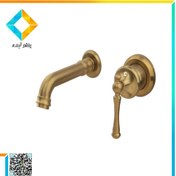 تصویر ست شیرآلات روشویی توکار البرز روز مدل علاءالدین طلامات AlborzRooz Concealed Basin Faucet, Aladin Gold-Maat