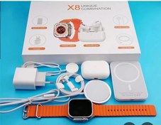 تصویر پک ساعت هوشمند برندUNIQUE COMBINATION X8دارای پاور بانک 