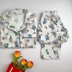 تصویر بلوز شلوار پسرانه طرح ماینکرافت 