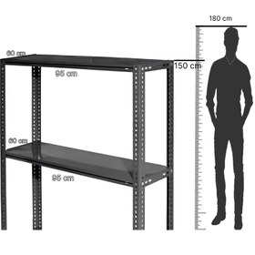 تصویر قفسه انباری 2 طبقه سایز 95×60 ارتفاع 150 