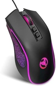 تصویر HXSJ X100 Wired Gaming Mouse Adjustable 7 Button 1200 3600Dpi Colorful Led Light Wired Mice for Laptop Pc Gamer (Black) 