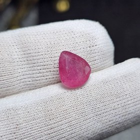 تصویر نگین سنگ یاقوت سرخ صورتی معدنی کد 36429 