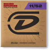 تصویر سیم گیتار آکوستیک Dunlop 80/20 Bronze Acoustic Guitar Strings 11-52 