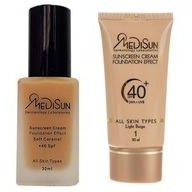 تصویر کرم پودر مدیسان مدل Soft Caramel حجم 30 میلی لیتر به همراه ضد آفتاب مدل Dermatology Laboratorles 