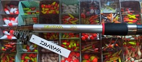 تصویر پکیج ماهیگیری چوب دایوا و چرخ کبرا 640 ا Daiwa fishing rod & CB 640 fishing reel Daiwa fishing rod & CB 640 fishing reel