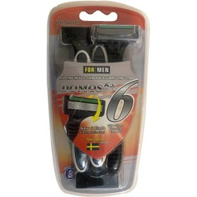 تصویر خودتراش دوموس مردانه 6 تیغ 3 عددی Domus Men's Razor 6 Blades 3 Pieces