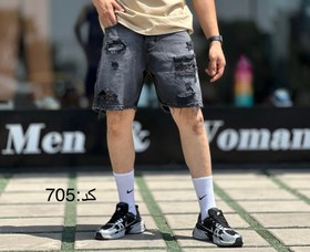 تصویر شلوارک جین Nv شلوارک سنگشور زاپدار