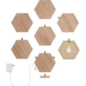 تصویر پنل روشنایی هوشمند ۷ قطعه Nanoleaf Elements Smarter Kit Wood Look 