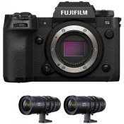 تصویر دوربین بدون آینه فوجی فیلم مدل Fujifilm X-H2S همراه با لنزهای کیت MKX50-135mm و MKX 18-55mm 