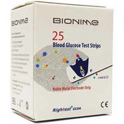 تصویر نوار دستگاه تست قند خون بایونیم مدل sensor بسته 25 عددی 