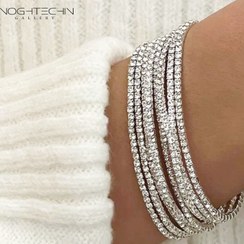 تصویر دستبند زنانه تنیسی مدل کِشی Women's tennis bracelet cashmere model