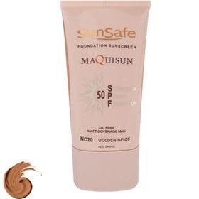 تصویر کرم ضد آفتاب کرم پودری و پرایمری مکیسان SPF۵۰ سان سیف | بژ ابریشمی Sunsafe Maquisun Foundation Sunscreen SPF50 | Silk Beige