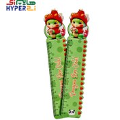 تصویر خط کش 13 سانتی چوبی طرح اژدها 