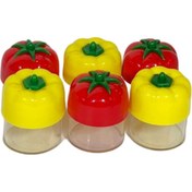 تصویر ست نمکدان و فلفل پاش ۶ عددی طرح گوجه و فلفل دلمه 