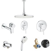 تصویر ست کامل شیرآلات توکار گروهه GROHE مدل Bauclassic با متعلقات کد KGR1052 GROHE Bauclassic Bath Set