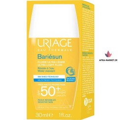 تصویر ضد آفتاب فلوئیدی اوریاژ URIAGE مدل باریسان BARIESUN (اصل) حاوی +SPF50 حجم 30 میل | بدون رنگ، جوانساز 