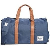 تصویر کیسه Duffle Novel هرشل، نیروی دریایی، یک اندازه Herschel Novel Duffel Bag, Navy/Tan Synthetic Leather, Classic 42.5L