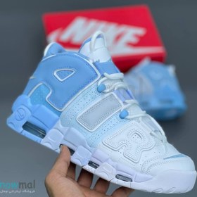 تصویر نایک آپتمپو سفید آبی ایر جدید و ترند AIR UPTEMPO 