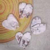 تصویر دستکش نخی نوزادی چاپی 