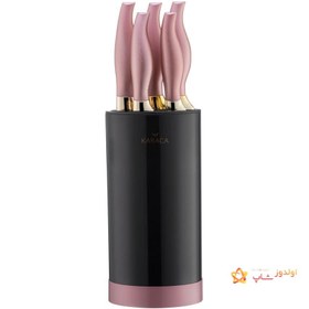 تصویر سرویس چاقو 6 پارچه کاراجا مدل Rosegold 