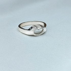 تصویر انگشتر نقره تعهد (طرح قلب) Heart silver ring