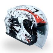 تصویر کلاه کاسکت راپیدو | بدون فک White BON Motorcycle helmet without jaw B UNIT 869