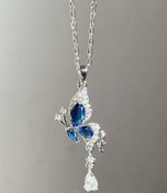 تصویر گردنبند پروانه آبی 