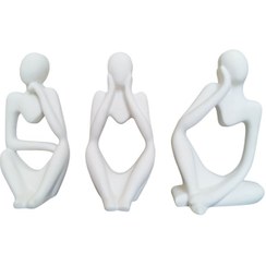 تصویر مجسمه سنگی 3 مرد متفکر (مجموعه سه عددی) 