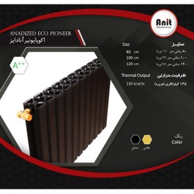 تصویر رادیاتور آلومینیومی 17 پره آنیت مدل اکوپایونیر Anit Black Eco-Pioneer 17 Blade Aluminum Radiator