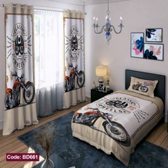 تصویر سرویس روتختی چاپی ( طرح موتور ) بدون پرده و فرشینه - ۹۰×۲۰۰ / م rotakhti chapi