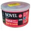 تصویر کنسرو پته ای گربه بالغ نوول طعم گوشت گوساله و بره 200 گرم Novel Pets Food Pate Beef & Lamb 200g