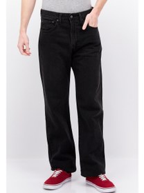 تصویر شلوار جین مردانه مدل راست، ساده و بدون کشسانی، مشکی برند levi's Men Straight Fit Plain Non Stretchable Jeans, Black